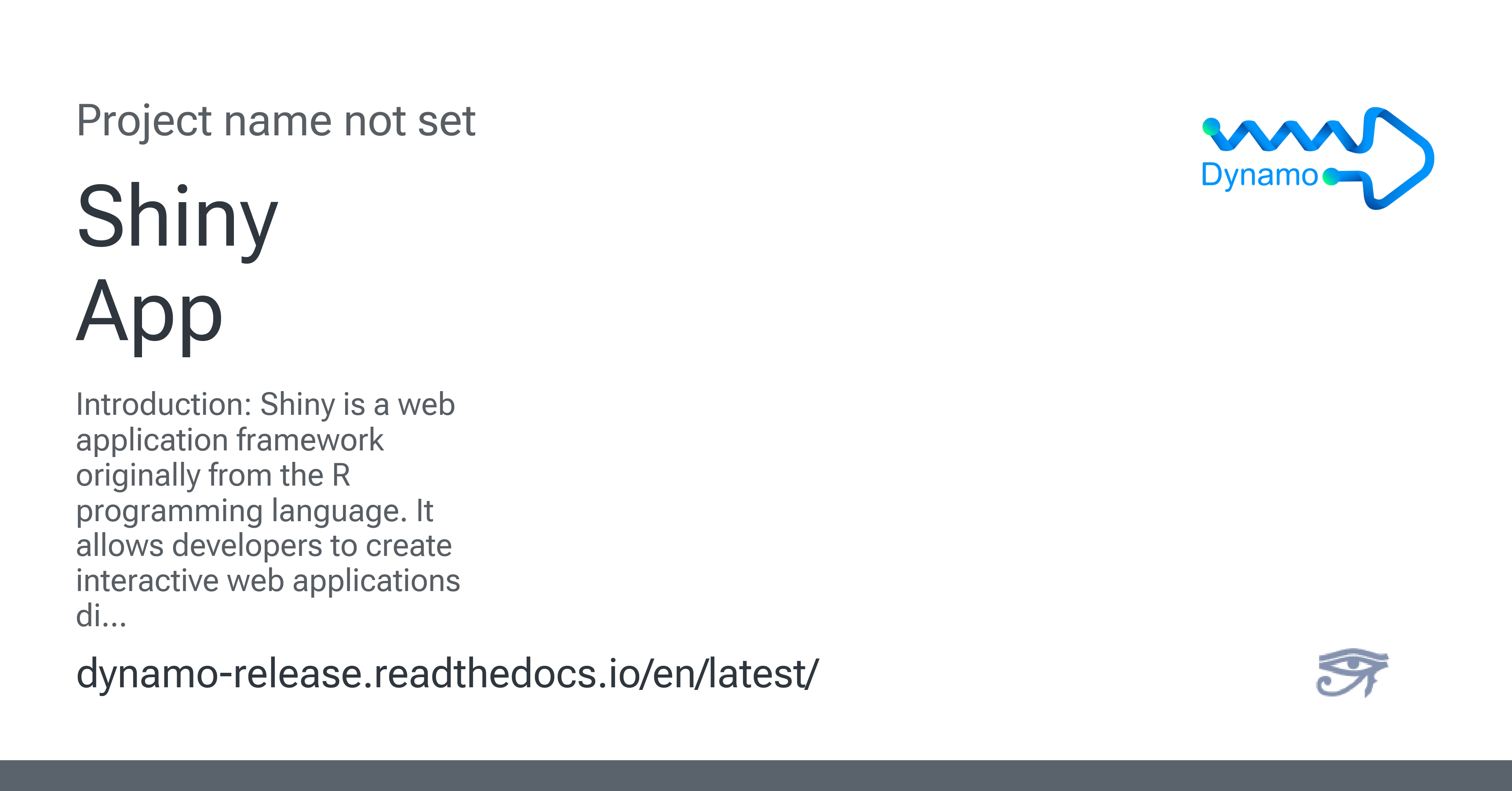Shiny App - dynamo-release